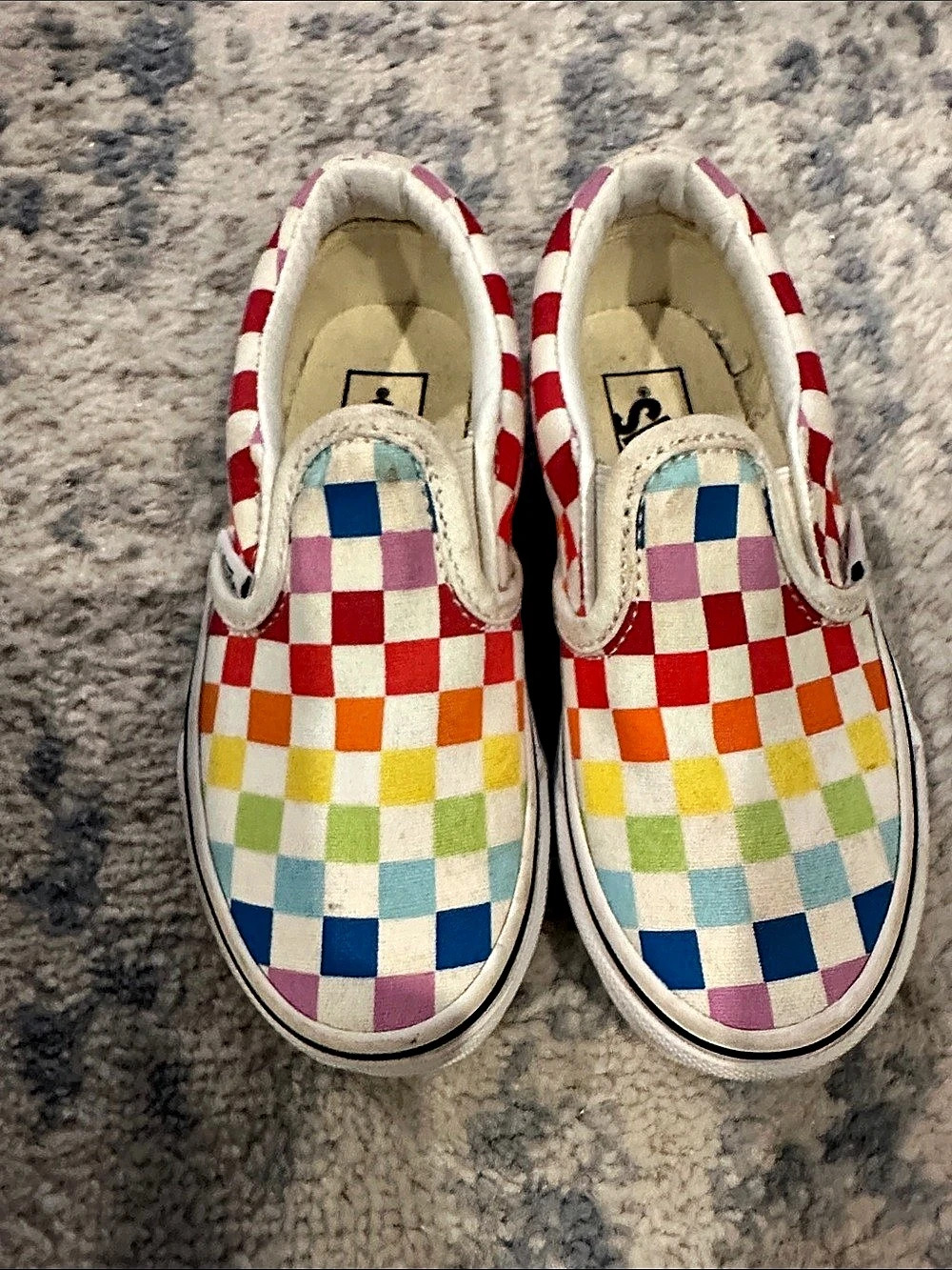 Vans Kids Classic Slip-On Multicolor Checkered Sneakers US 10.5 Unisex